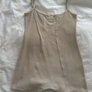 Women's Beige Sleeveless Top